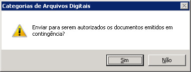Autorização dos documentos emitidos em Contingência