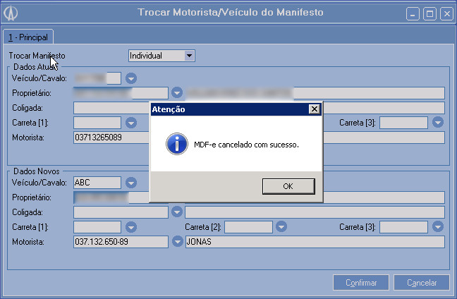 Mensagem de êxito